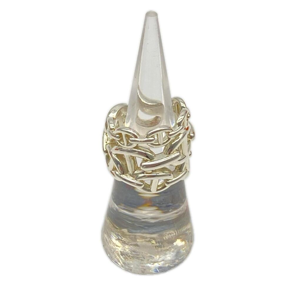 HERMES Chaine d'Ancre Enchainée GM #50 Ag925 12.7g Ring - Silver Men's